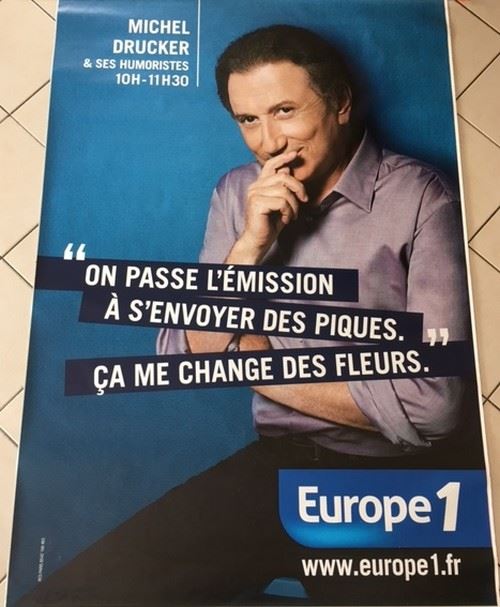 Michel DRuCKER / Europe 1 - 120x175 cm - AFFICHE / POSTER