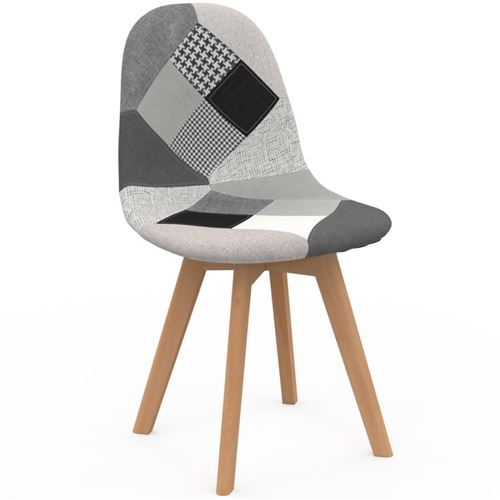 Lot de 4 chaises scandinaves SARA mix color gris foncé, gris clair, blanc  et bleu