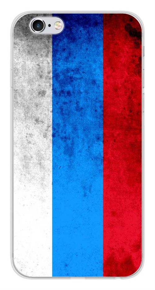 Coque en silicone imprimée compatible iPhone 6 Plus iPhone 6S Plus Drapeau Russie