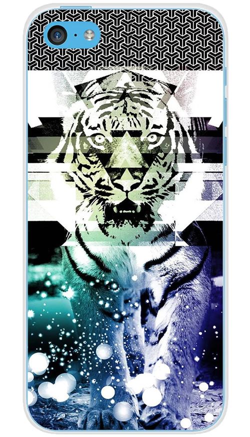 Coque en silicone imprimée compatible Apple iPhone 5C Tigre swag