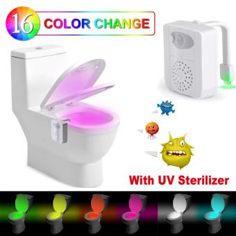 16 couleurs LED Désinfection automatique en 2 minutes free size 1pc avec désodorisant parfumé Veilleuse de toilettes avec détecteur de mouvement détecteur de mouvement 