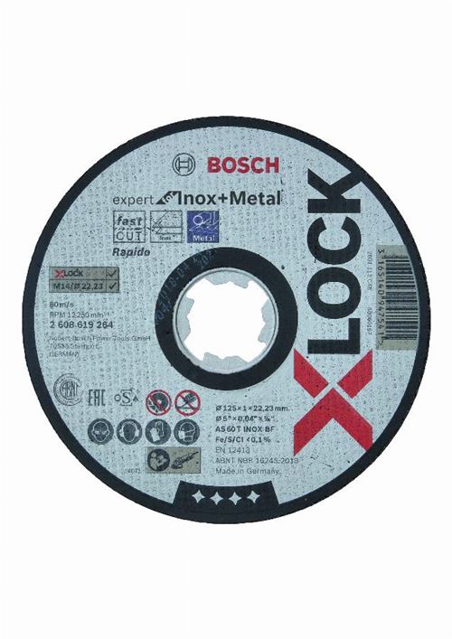 Bosch X-lock Expert Inox+metal 125x1 Mm Noir
