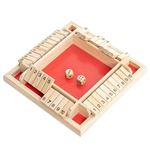 Jeu de Plateau en Bois avec 2 Dés et Plaque de Chiffres 1-10 Parfait