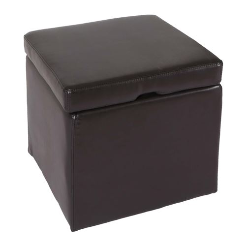 Générique Marron Tabouret Cube, Box De Dépôt Onex, Avec Abattant, Cuir, 45X44x44cm - Image 1