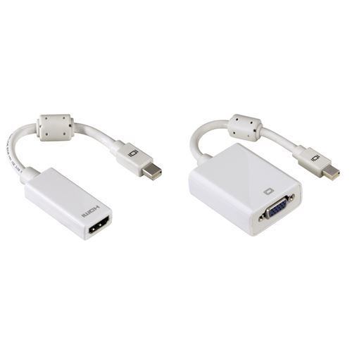 Jeu de 2 adaptateurs Mini-DisplayPort/HDMI™ et Mini-DisplayPort/VGA