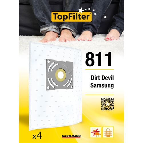Lot de 4 sacs aspirateur Samsung et Dirt Devil TopFilter Premium ref 64811