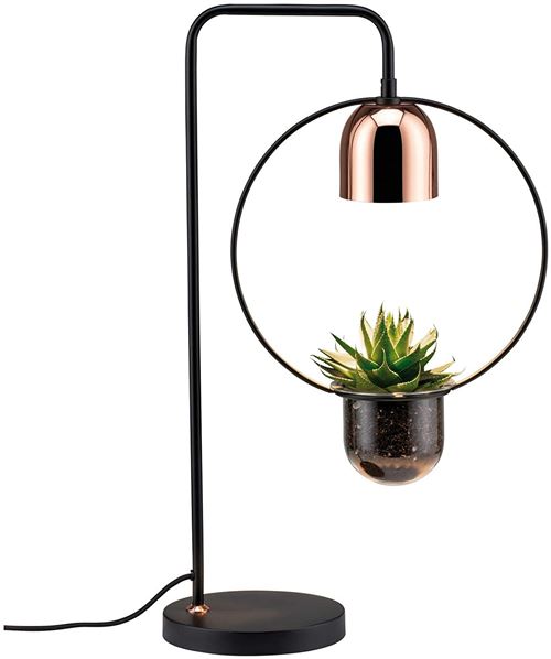 Paulmann 79746 Lampe de Table Fanja, Plante Lumière, Max. 20 Watts, Noir, Cuivre, Métal, GU10