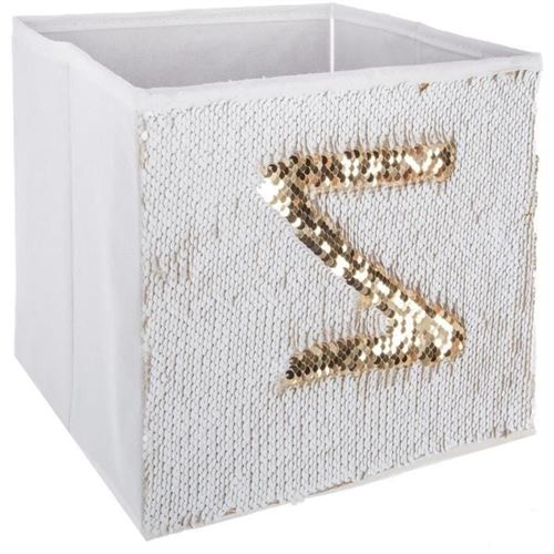 Boîte de Rangement Pliable Sequin Lee 24x24cm Blanc