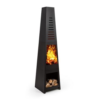60 Sur Blumfeldt Monument Poele A Bois Decoratif De Jardin Ou Terrasse Design Moderne Inox Noir Appareils De Chauffage Exterieur Achat Prix Fnac