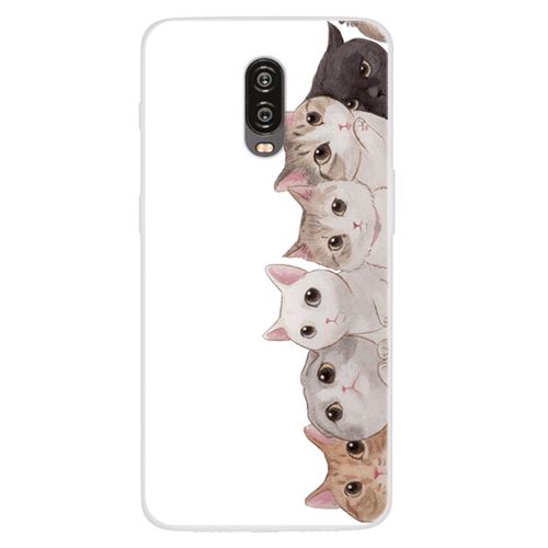 Coque en TPU impression de motifs souple motif chats pour votre OnePlus 6T