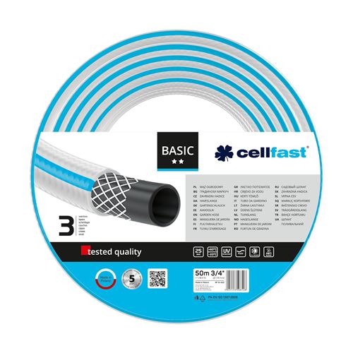 Tuyau d'arrosage Cellfast Basic 3/4"" 50m Robuste et flexible 10-422