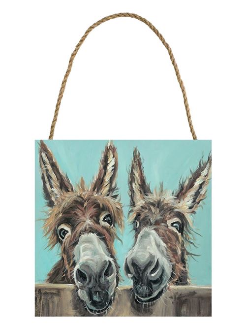 Louise Brown Art mural en bois 20 x 20 cm Double Trouble