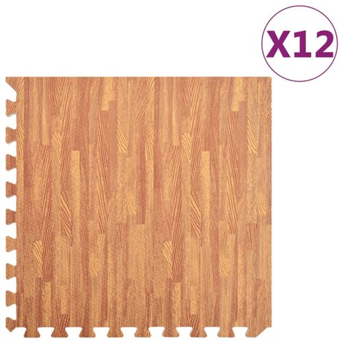 Vidaxl Noir Tapis De Sol 12 Pcs Grain De Bois 4,32㎡ Mousse Eva - Image 1