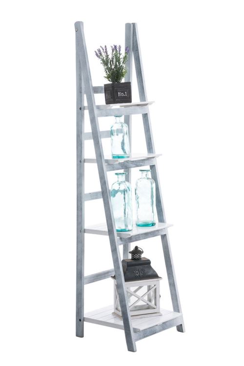 Étagère escalier Alma- Couleur Blanc/Gris