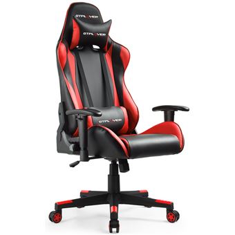 GTPLAYER Chaise Gaming de Bureau Fauteuil Gamers Siège Ergonomique Hauteur Réglable et Certification SGS, NoirRouge GTPLAYER Chaise Gaming de Bureau Fauteuil Gamers Siège Ergonomique Hauteur Réglable et Certification SGS, NoirRouge
