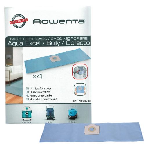 Rowenta Lot De 4 Sacs Microfibre Collecto Wet & Dry Aspirateur Zr816001 Rowenta, Calor - 195269