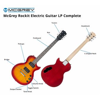 Pack Guitare Electrique Set Amplificateur Sac Cable Sangle Cordes Plectres  Noir