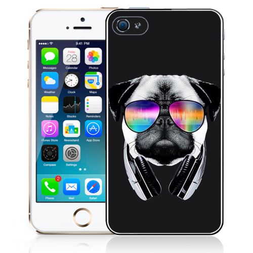 Coque pour iPhone 5C chien carlin dj