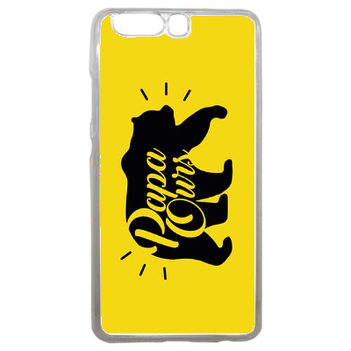 Coque Papa Ours Fond Jaune Compatible P10 Transparent