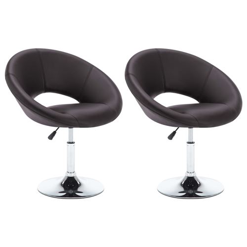 vidaXL Chaise pivotante 2 pcs Similicuir 74x63,5x89 cm Marron