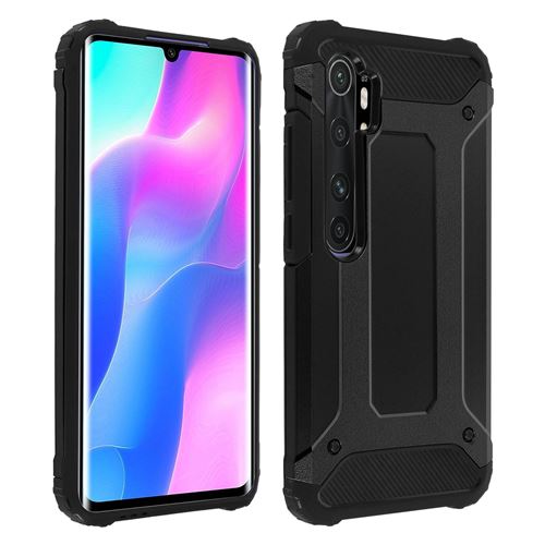 Coque pour Xiaomi Mi Note 10 Lite Design Relief Bi-matière Antichute noir