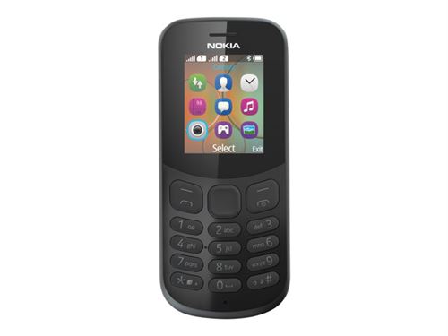 Nokia 130 - Téléphone mobile - 8 Mo - microSDHC slot - GSM - 160 x 120 pixels - TFT - RAM 4 Mo - 0,3 MP - Nokia Series 30+ - noir
