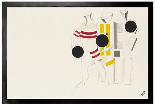 El Lissitzky Paillasson Essuie-pieds - Victoire Sur Le Soleil, Athlètes, 1923 (40x60 Cm)