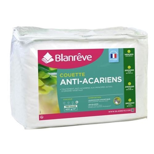 BLANREVE Couette tres chaude Percale - Anti-acariens - 420g/m2 - 220x240cm