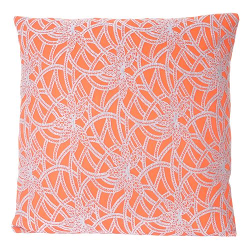 Coussin de d&eacute;coration, aspect baroque, coussin avec bourrage, orange, 45x45cm