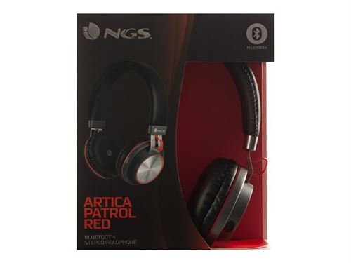 NGS Artica Patrol - Koptelefoon met micro - op oor - Bluetooth - rood