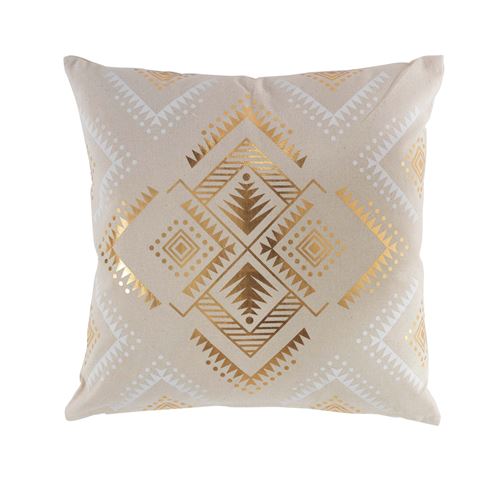 Douceur D'interieur Coussin Dehoussable 45 X 45 Cm En Coton Imprimé Or Cybele - Image 3