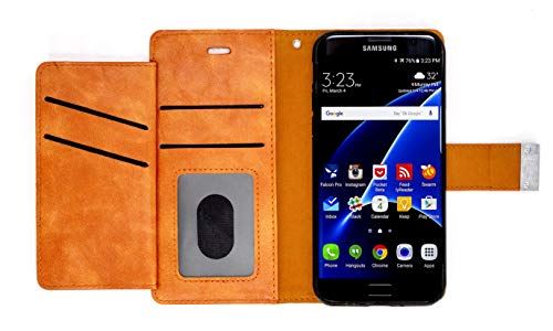 MyGadget Flip Case PU Cuir Support pour Samsung Galaxy S7 Coque Fermeture magnétique - Portefeuille Ultra Fin & Léger - Housse Anti Choc Marron