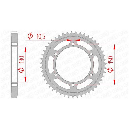 Couronne AFAM 39 dents acier standard pas 530 type 12801