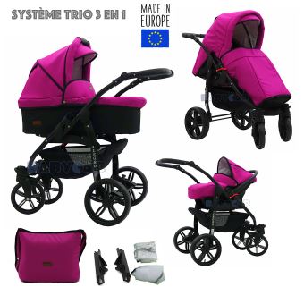 Poussette rose et noir Clearance