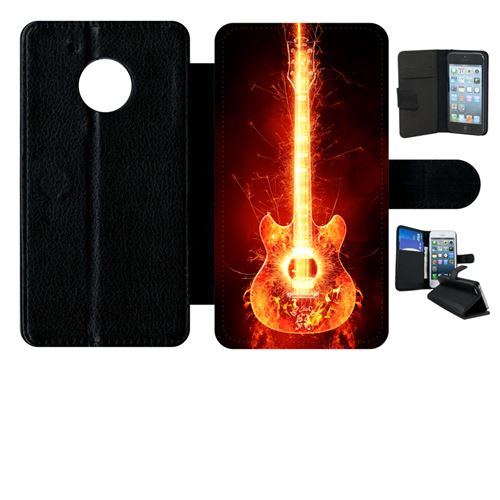 Etui à rabat motorola moto g5 blazing guitare