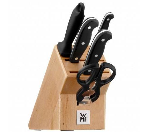 Wmf 1895859992 spitzenklasse plus 6 pièces performance cut bloc à couteaux forgé couteau lame en acier spécial rivets en acier i