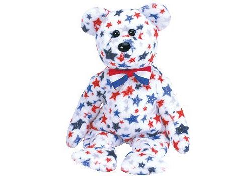 Ty Beanie Babies - Rouge, Blanc Bleu l'Ours