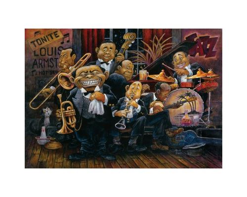 Puzzle 1500 Pièces : Bill Bell : Louis Armstrong et son Orchestre, Art Puzzle