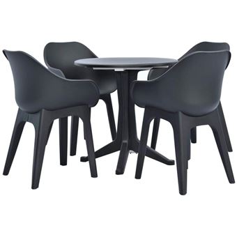 vidaXL Ensemble à dîner d'extérieur 5 pcs Plastique Anthracite vidaXL Ensemble à dîner d'extérieur 5 pcs Plastique Anthracite
