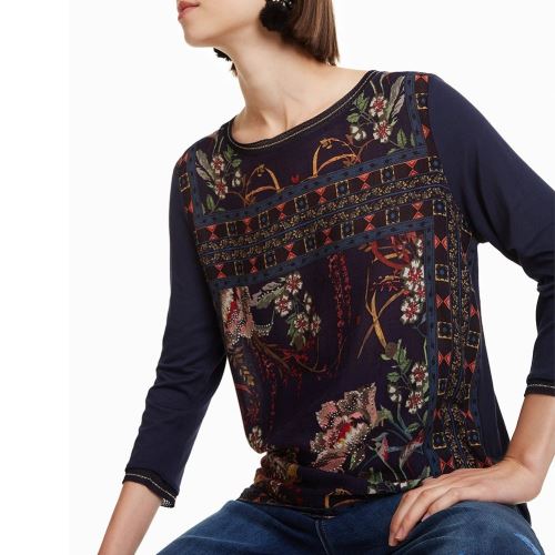T-shirts Desigual Bleu S