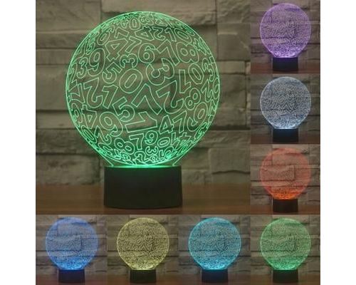 Lampe Créative 3D Numéros Ampoules LED 7 Couleurs Tactile USB - YONIS