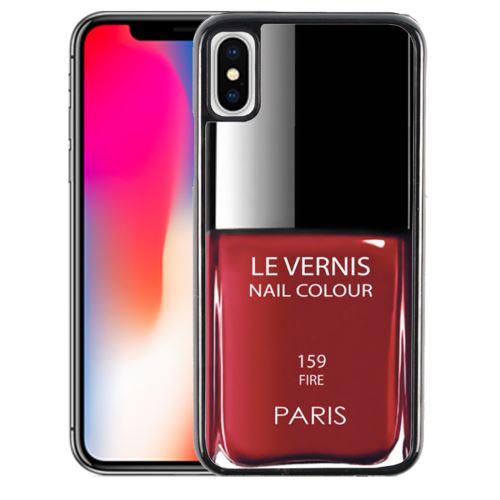 Coque pour iPhone XR vernis paris rouge