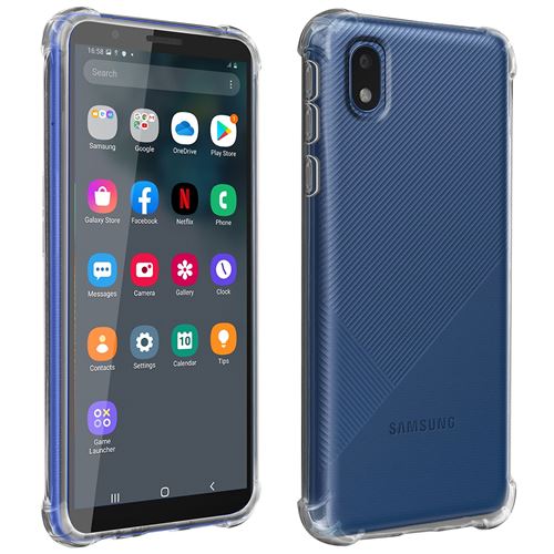 Coque pour Samsung Galaxy A01 Core Flexible Antichoc Coins Bumper Transparent