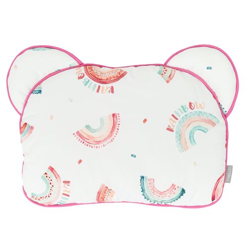 Oreiller coussin plat réversible , RAINBOW Rose 35 x 27 cm