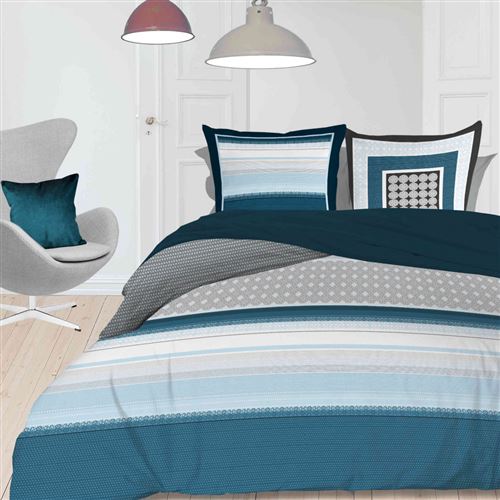 Parure de lit Axel bleu 260x240 cm