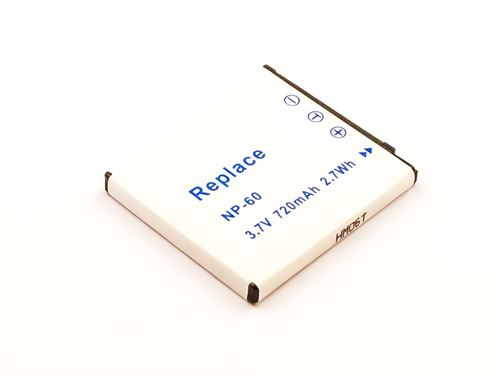 Batterie compatible CAS NP-60, Li-ion, 3,7V, 720mAh, 2,7Wh