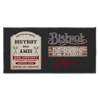 tapis deco rectangle 57 x 115 cm imprime bistrot des amis Douceur d'Intérieur - 1