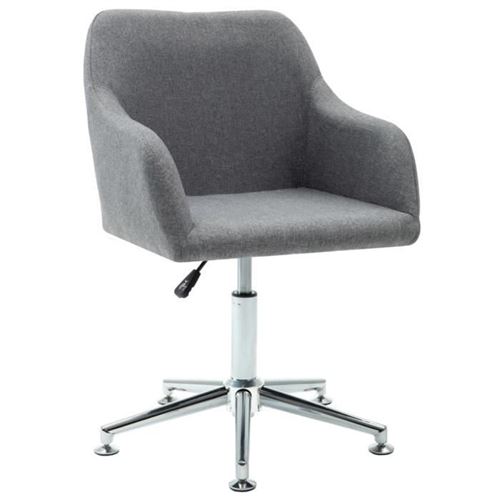 vidaXL Chaise pivotante de salle à manger Gris clair Tissu