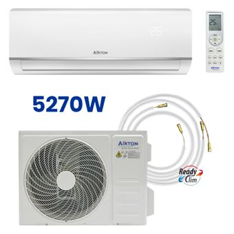 Climatiseur Reversible Pack Pompe à Chaleur Réversible Tri-split AIRTON - A Poser Soi-meme - 2500W - 3500W - ReadyClim Pompe à Chaleur Inverter 5500w
