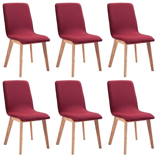 vidaXL Eetkamerstoelen 6 st stof rood